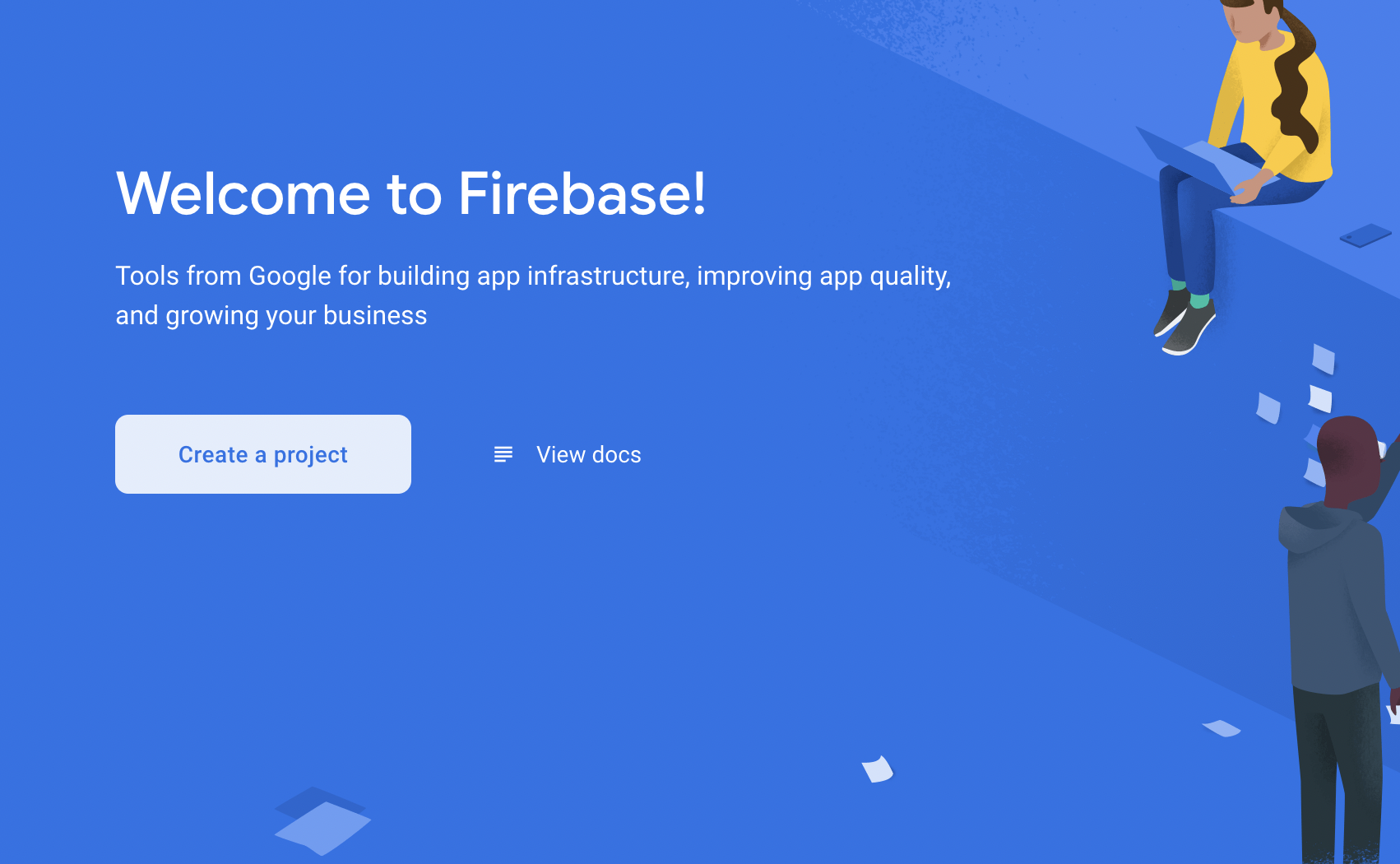 Create a project in the firebase console